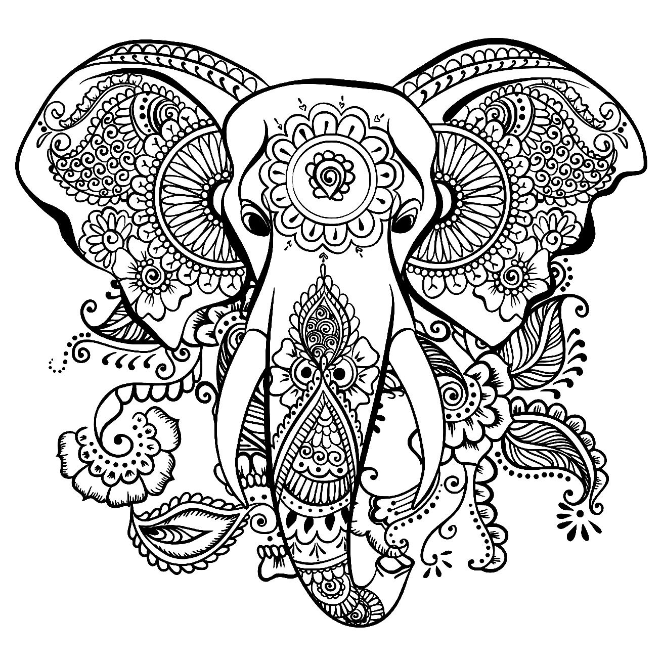 Coloring Pages Of Elephants