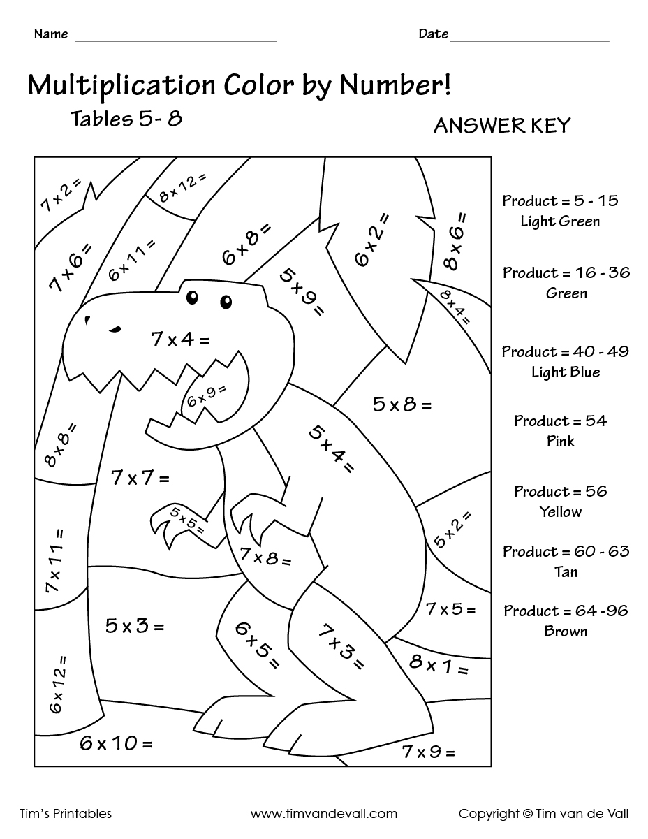 10 Best Free Printable Multiplication Coloring Worksheets Worksheets Library