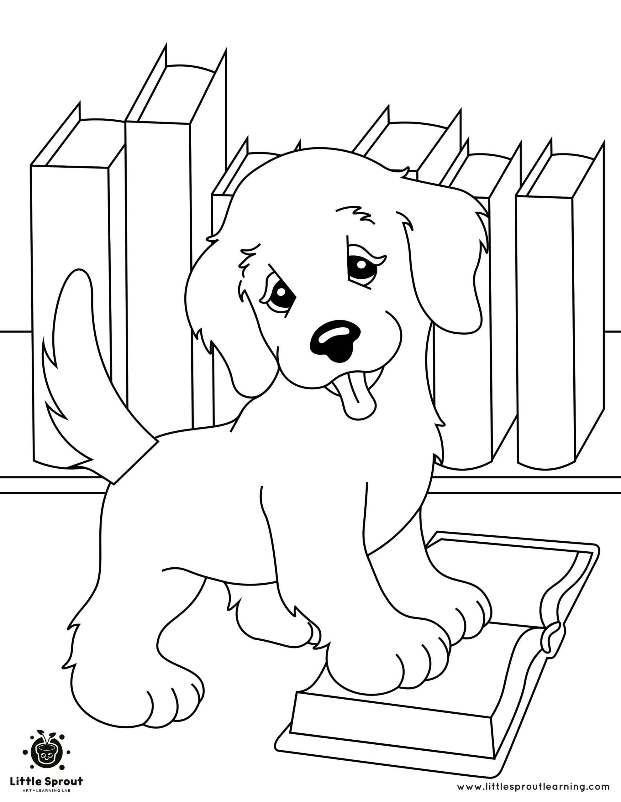 cute puppies coloring pages