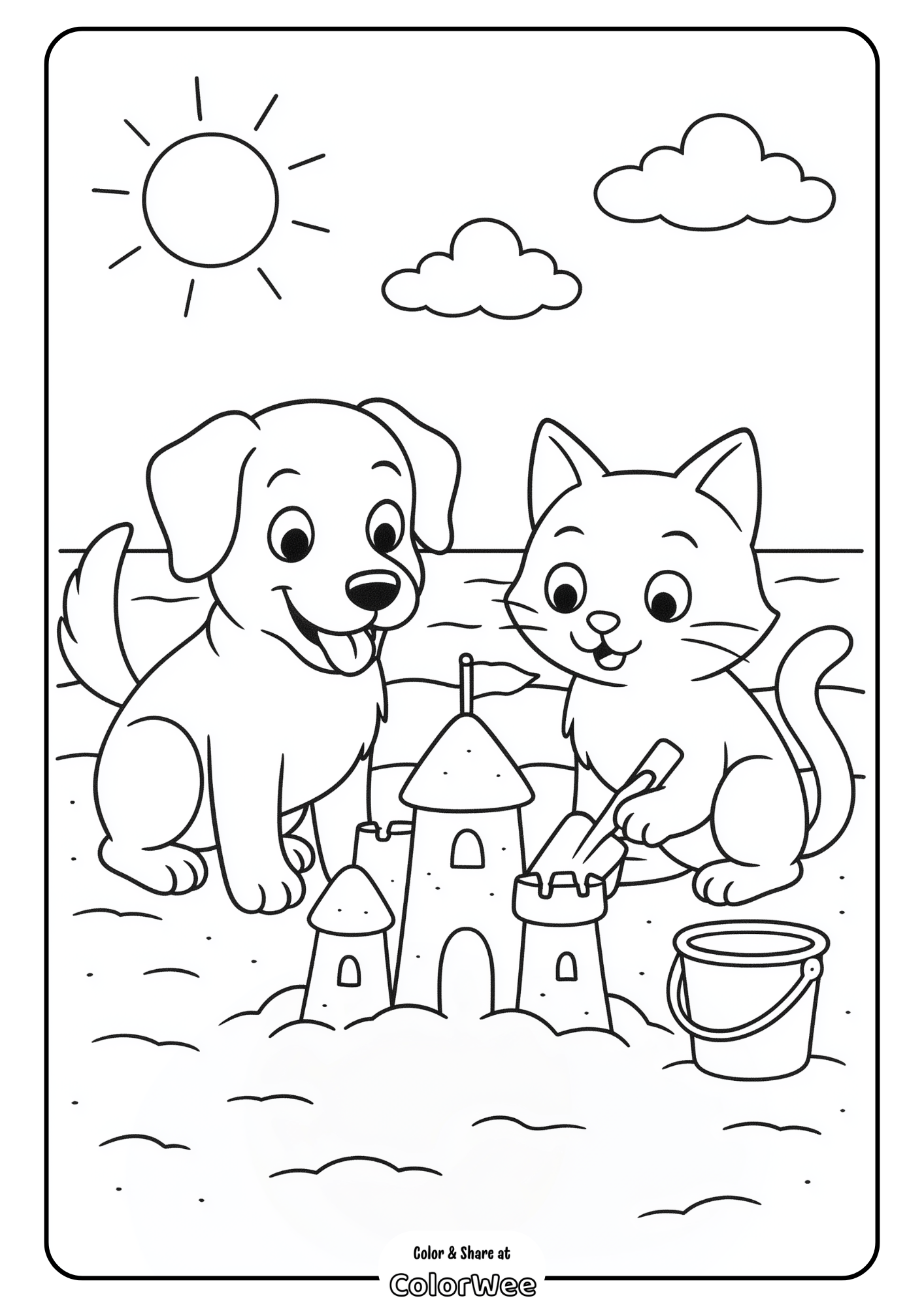 10 Dog And Cat Coloring Pages Print Download 