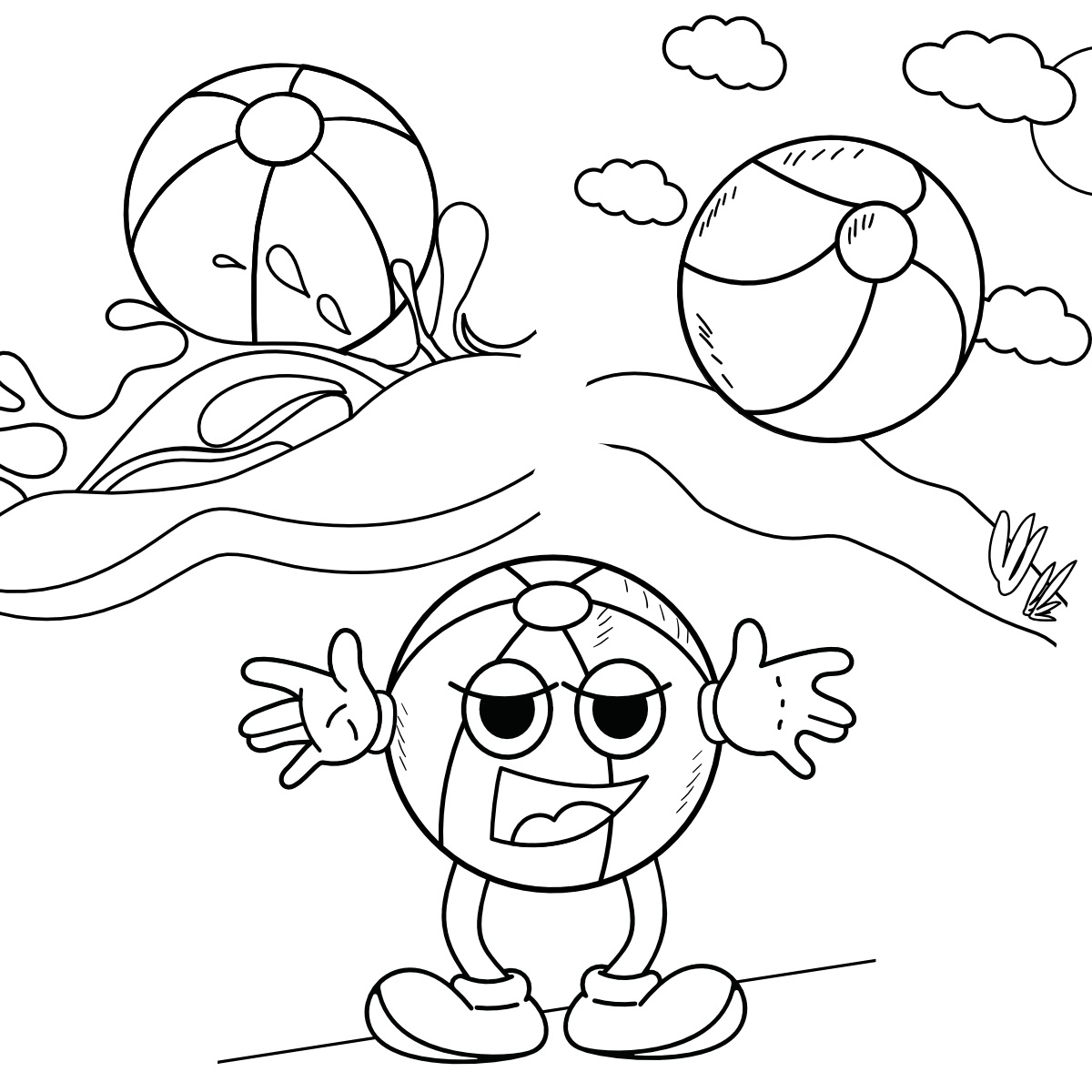 Beach Ball Coloring Pages