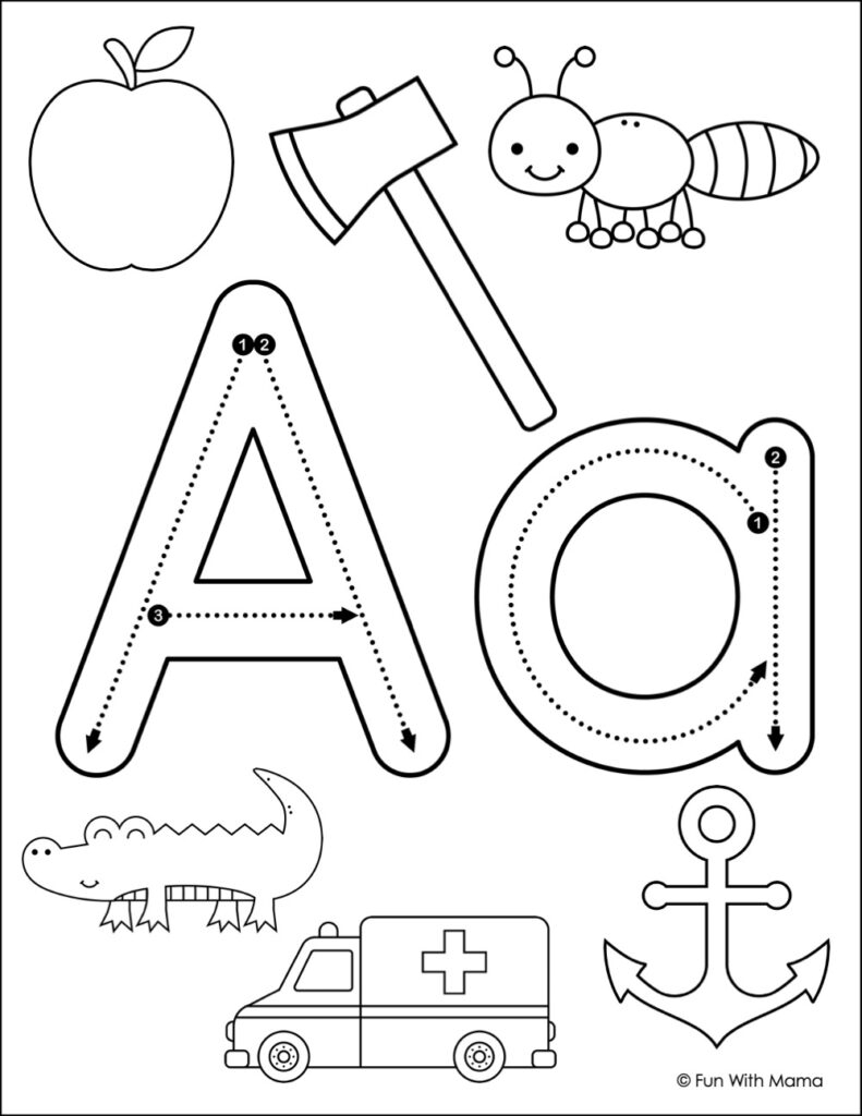10 FREE Letter A Coloring Pages Fun With Mama