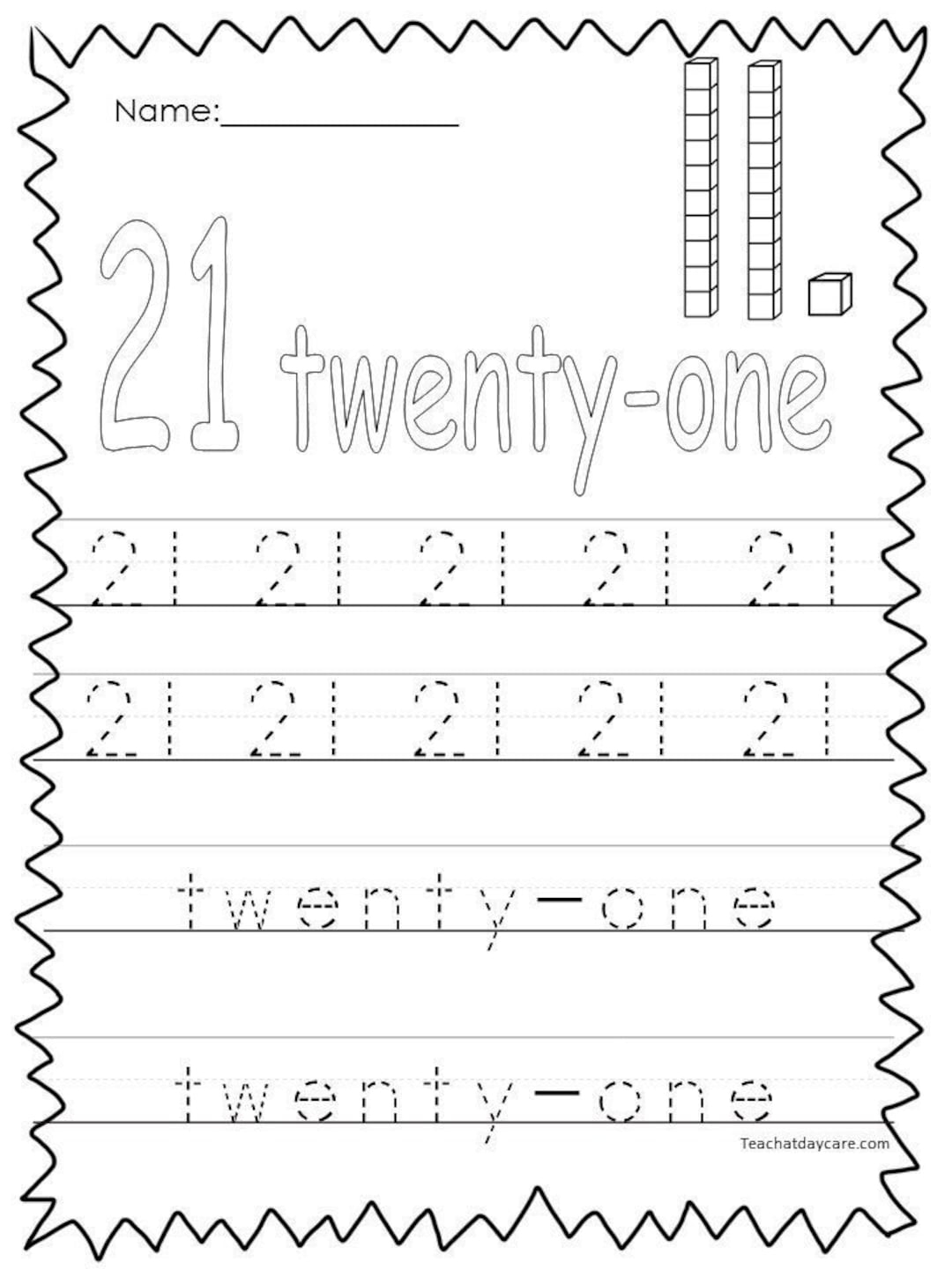 Number 21 Worksheets For Preschool