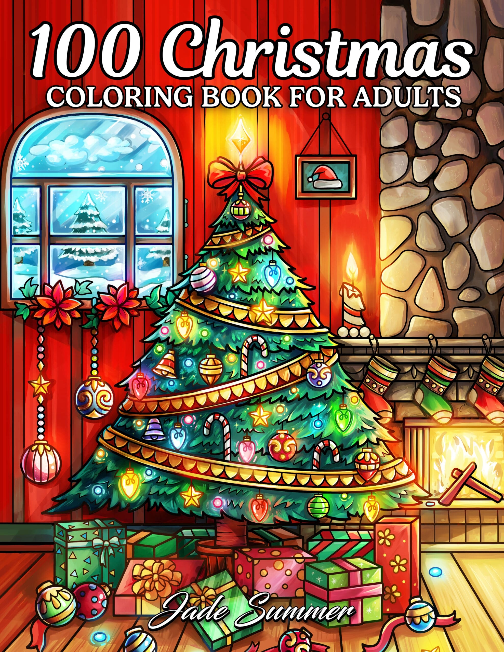 100 Christmas Coloring Book Jade Summer