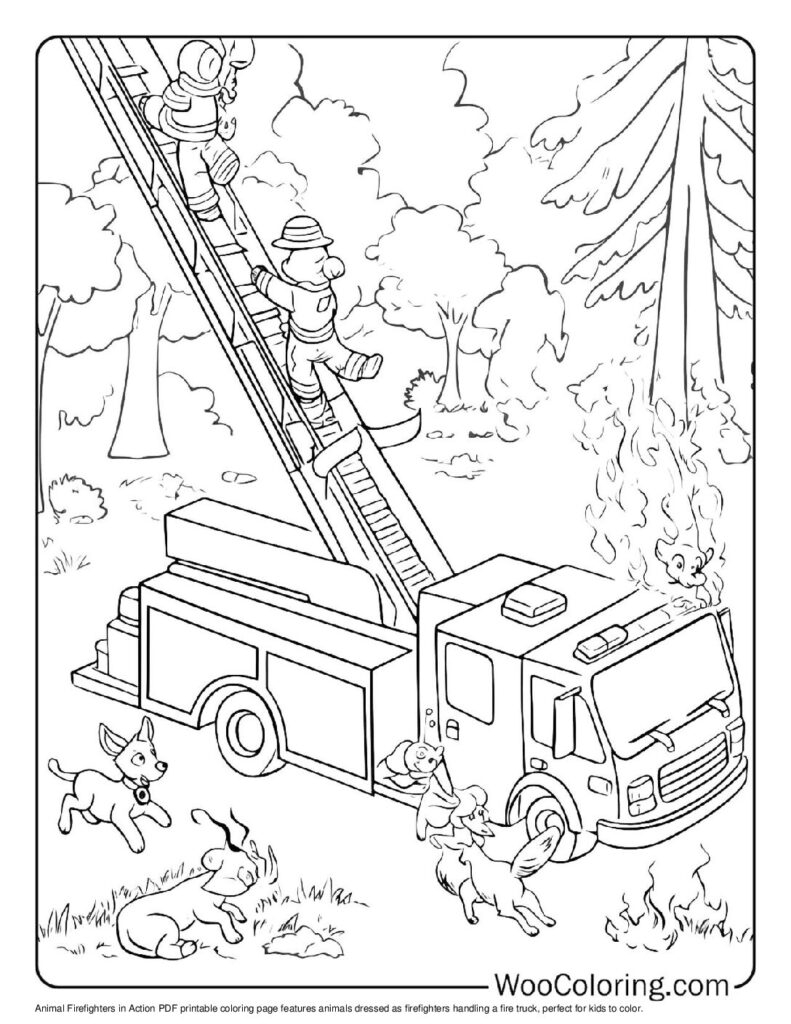 Fire Truck Coloring Sheets