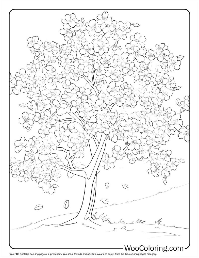 100 Tree Coloring Pages Free PDF To Print Woo Coloring