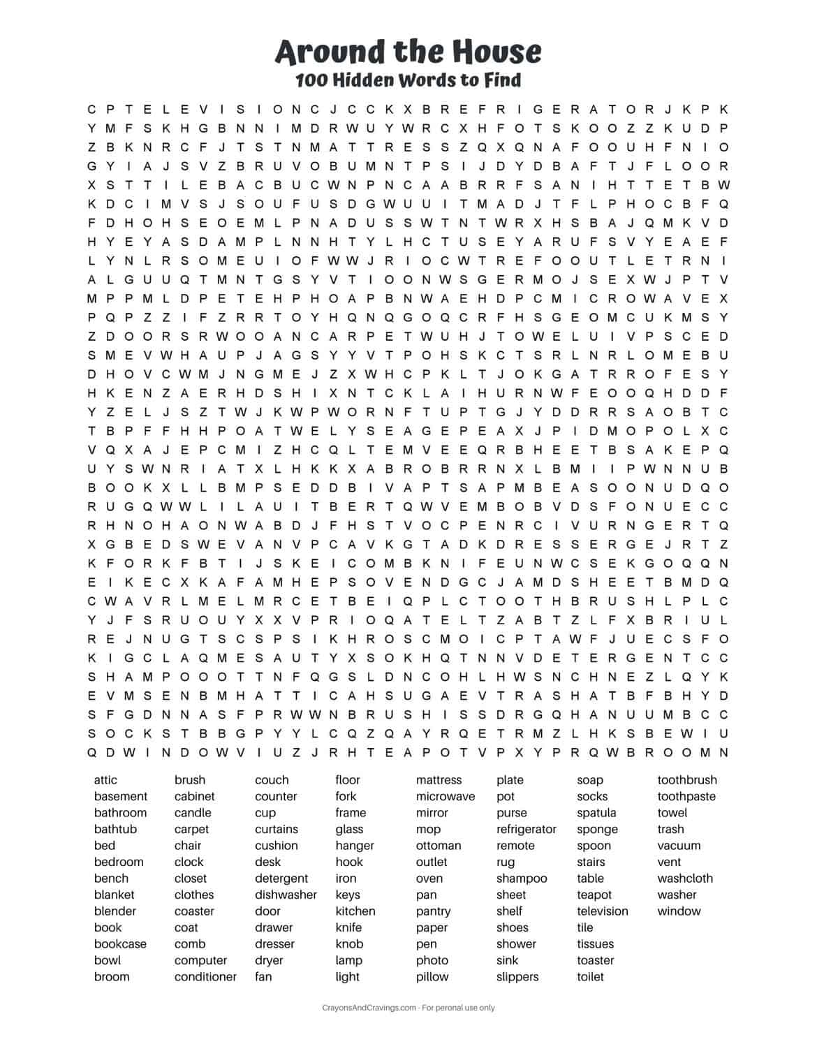 Hard Word Search Worksheets