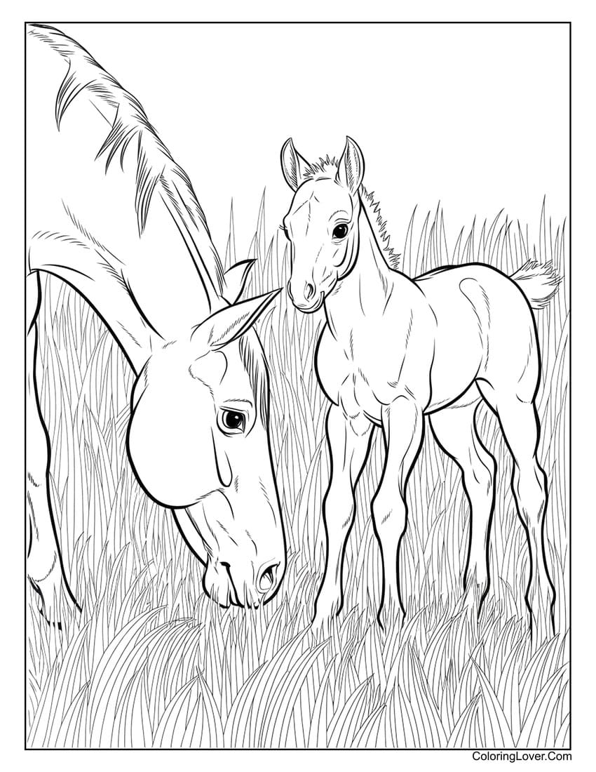 real horse coloring pages