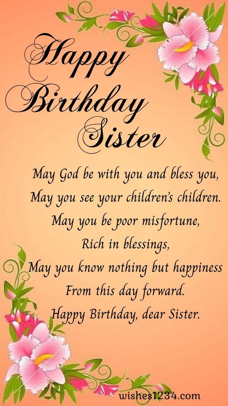 Happy Birthday Wishes From Sister
