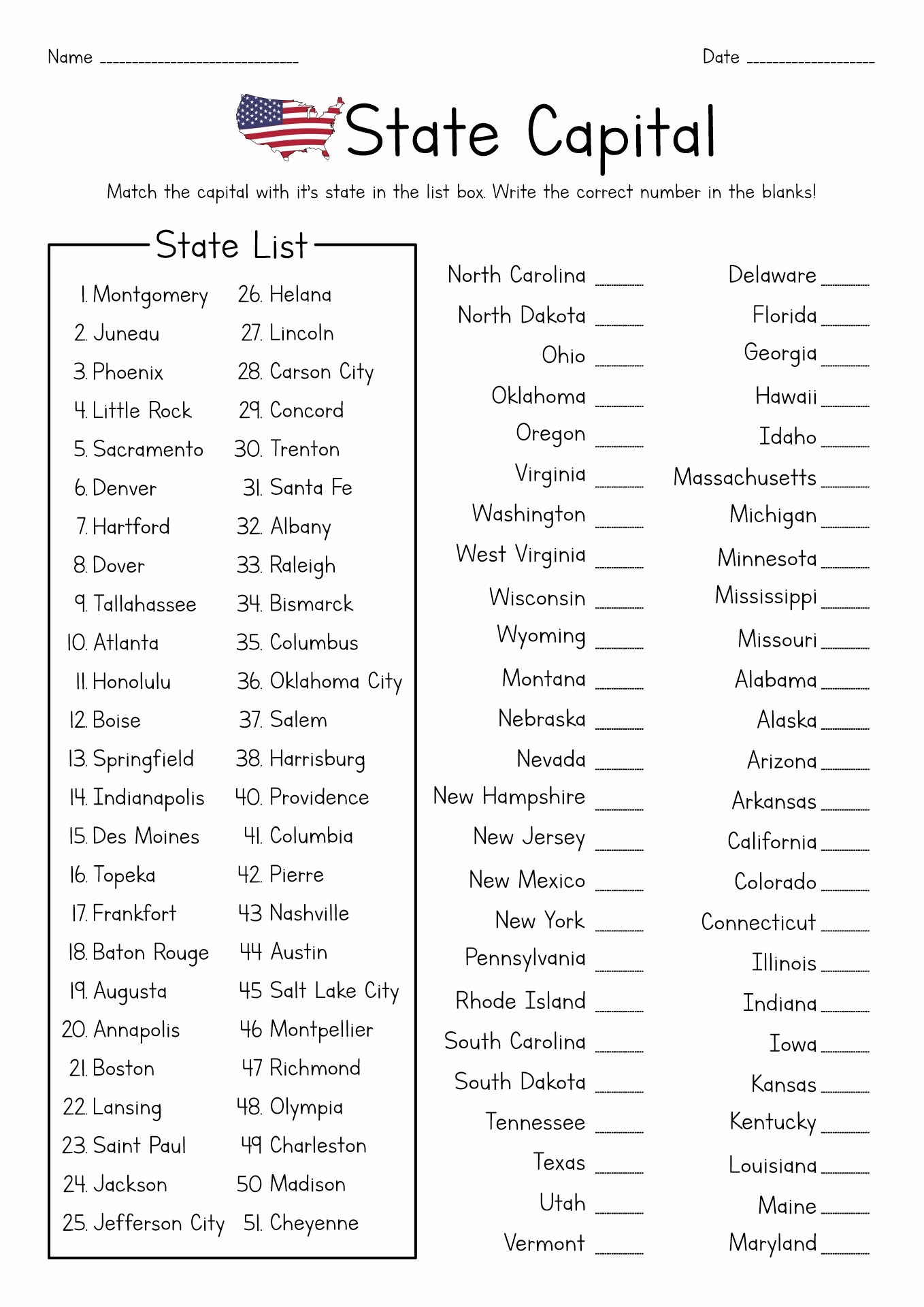 13 Fifty States Worksheets Free PDF At Worksheeto Worksheets Library