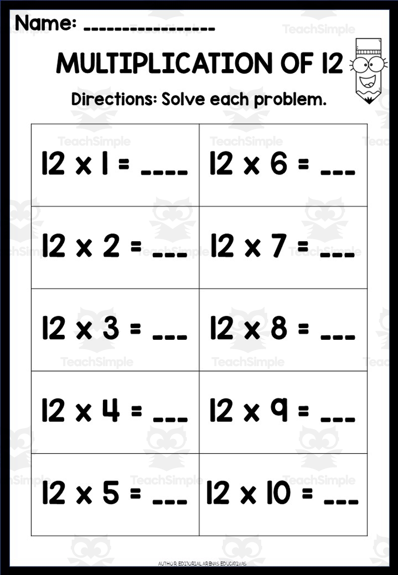 multiplication worksheets 0 12 printable