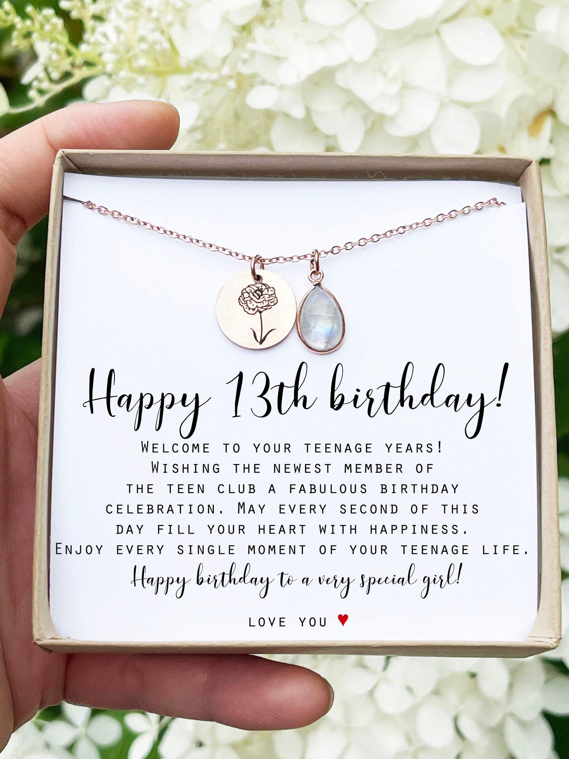 13th Birthday Girl 13th Birthday Gift Official Teenager Thirteenth Birthday Necklace Gift For 13 Year Old Girl Gifts Teen Birthday Card Etsy