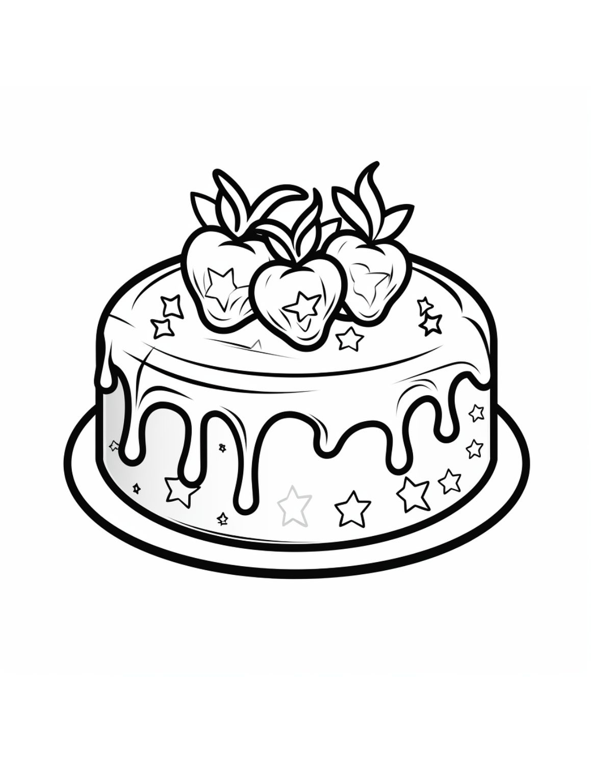 Cake Colouring In Pages