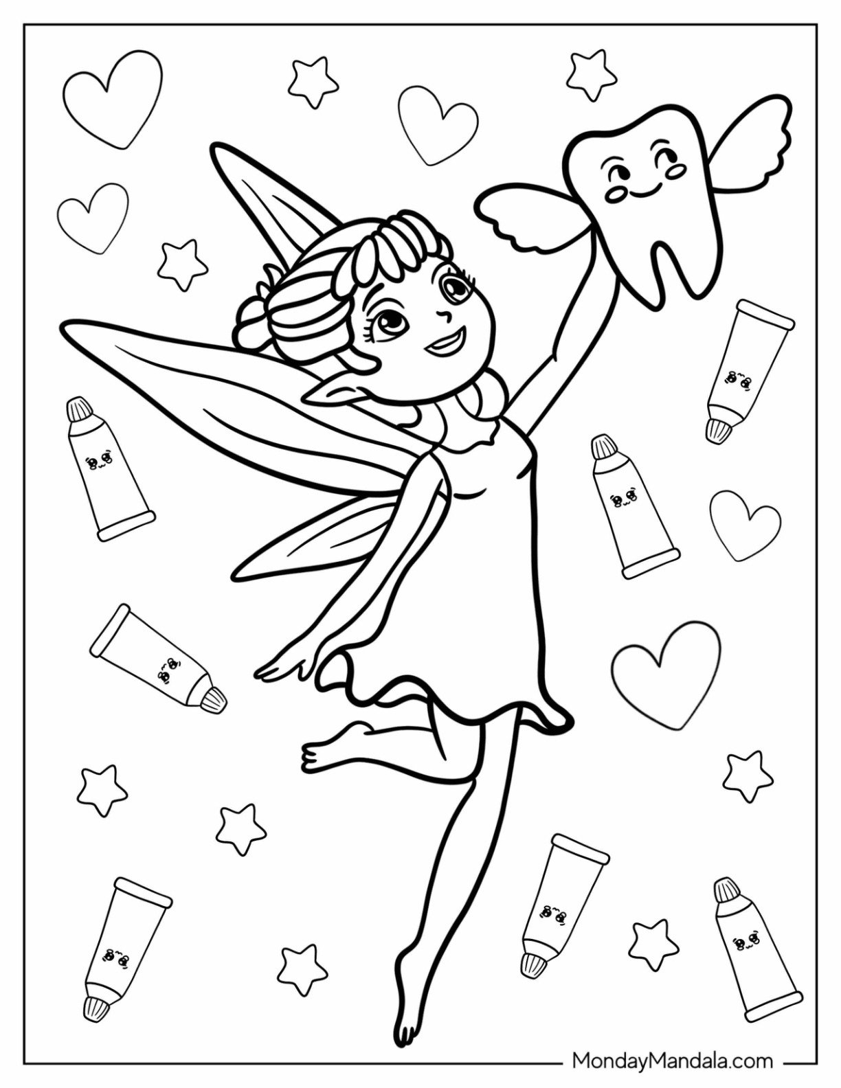 14 Tooth Fairy Coloring Pages Free PDF Printables 