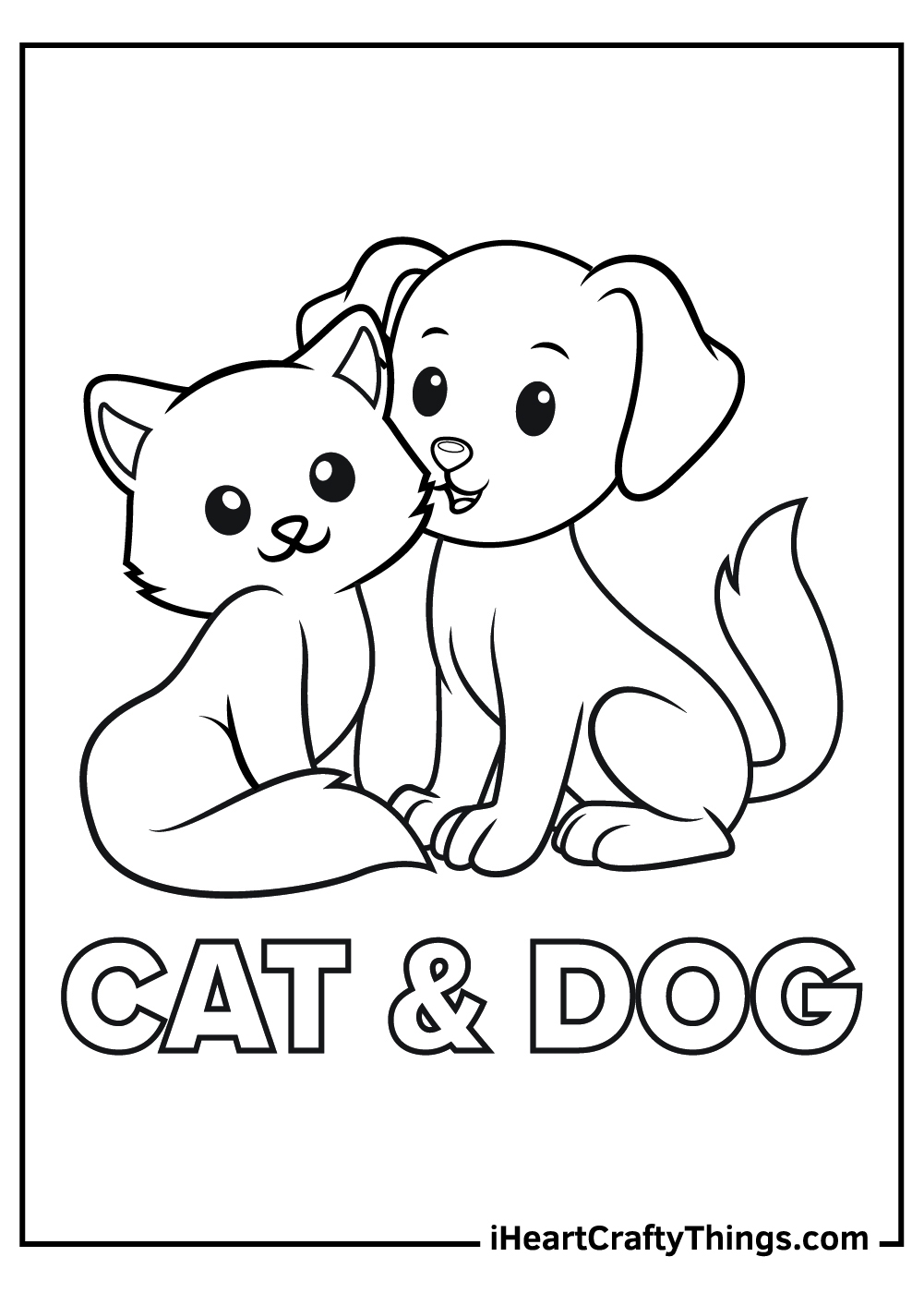 Cat And Dog Coloring Pages