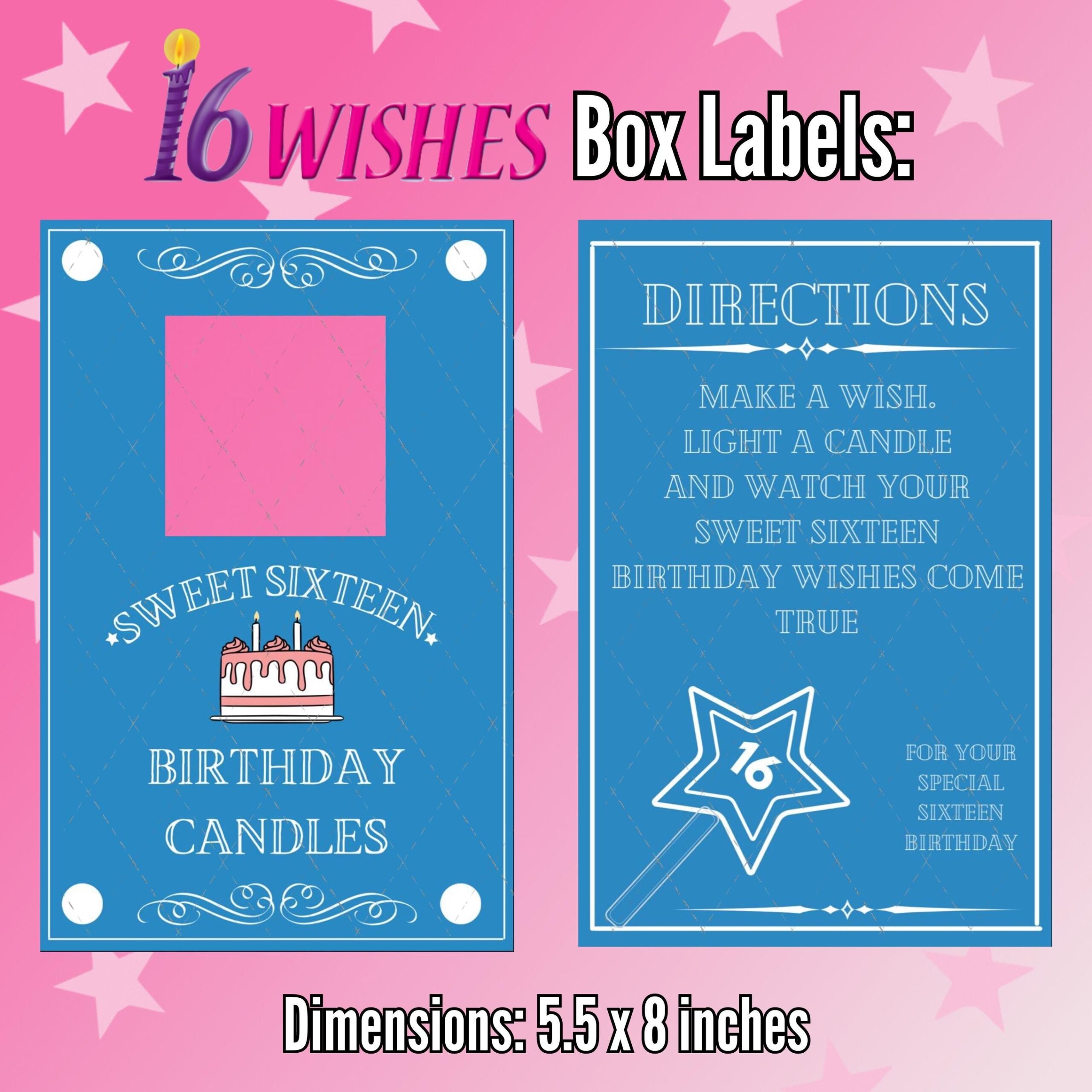 16 Wishes Candles Box Lucky Duck Matchbox And Wish Lists Labels Set Etsy Israel