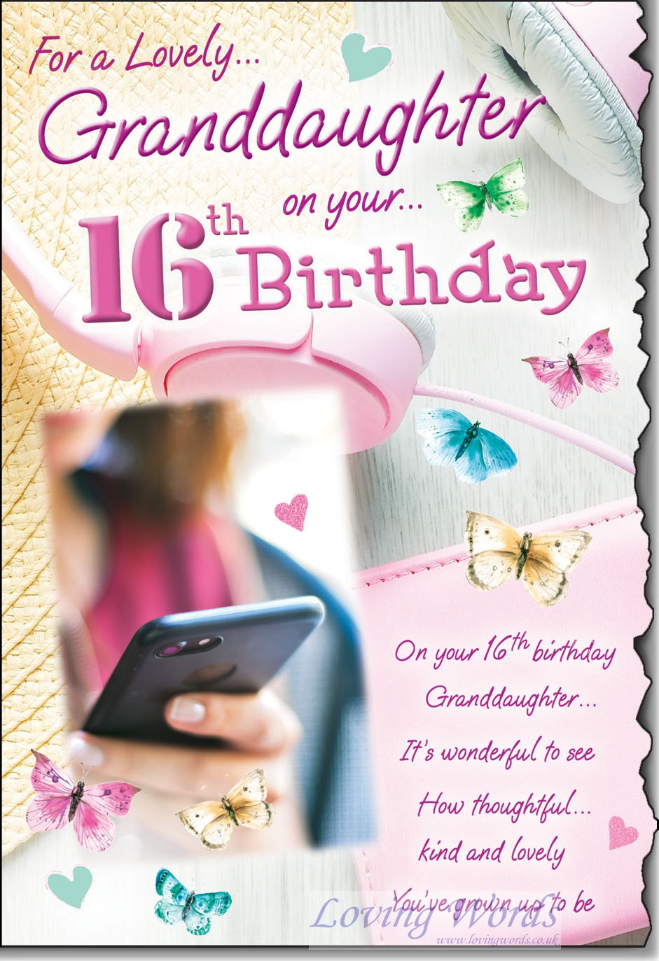 16th Granddaughter Greeting Cards By Loving Words