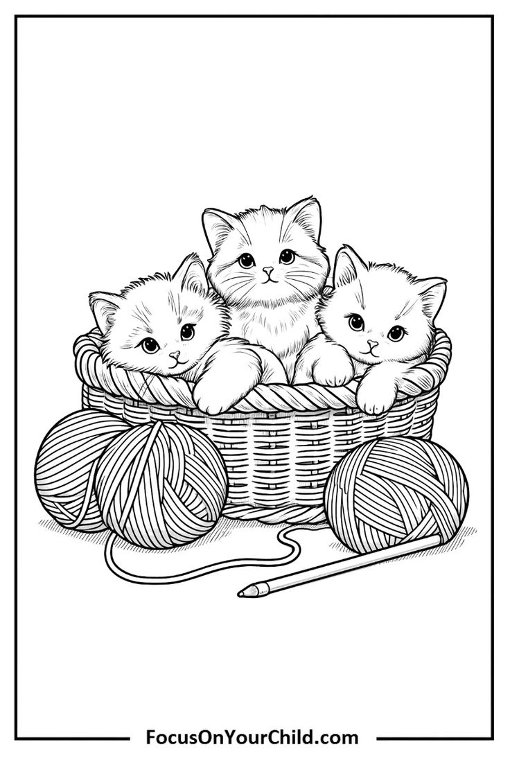 cute cat coloring page