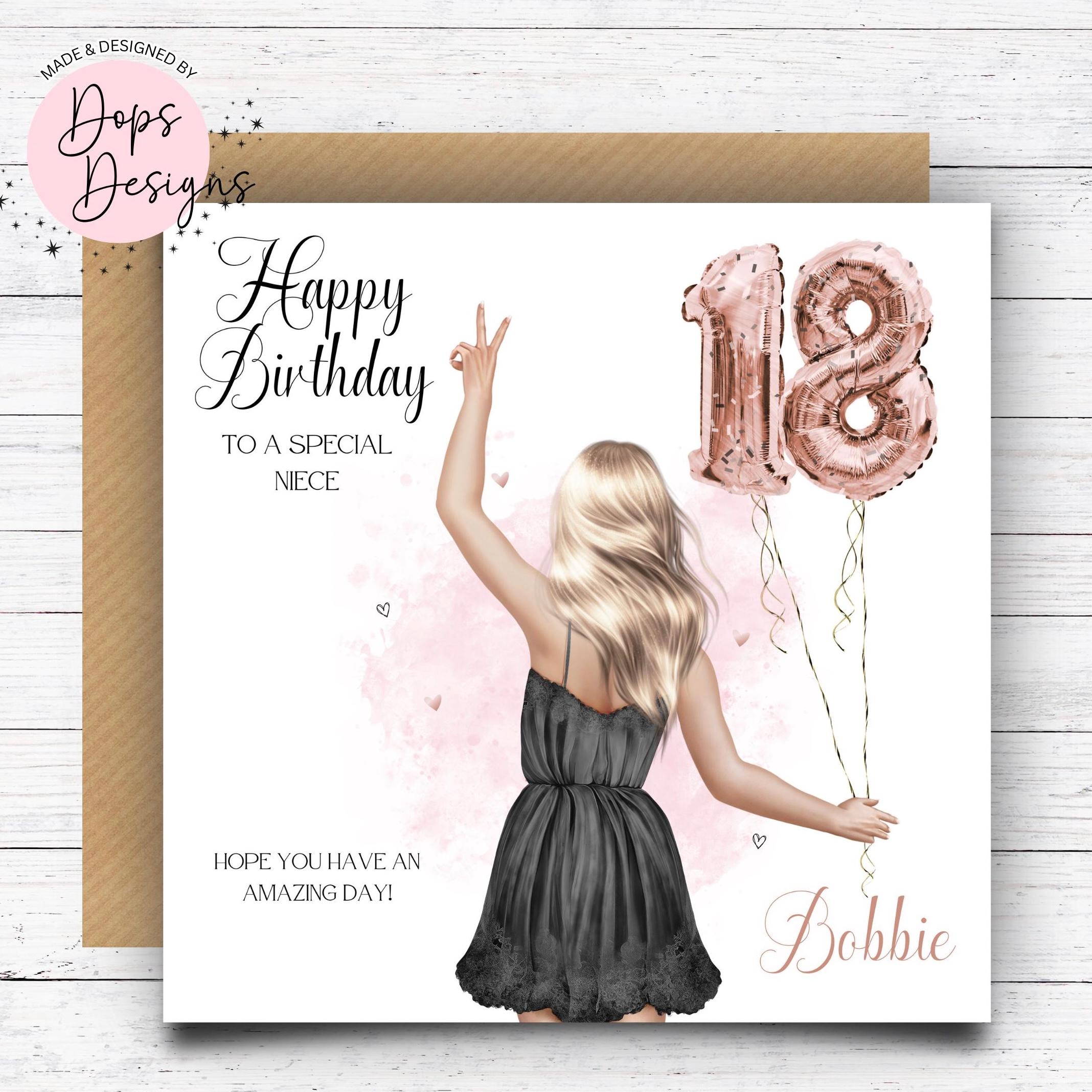 18th Birthday Card greetings Card birthday Card For Her personalised Girl Card Gift eighteenth Birthday birthday Card Etsy