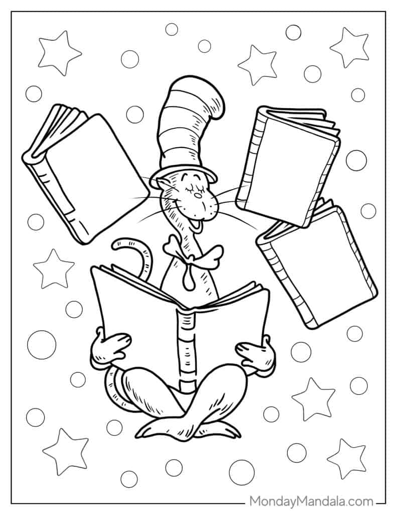 20 Cat In The Hat Coloring Pages Free PDF Printables 