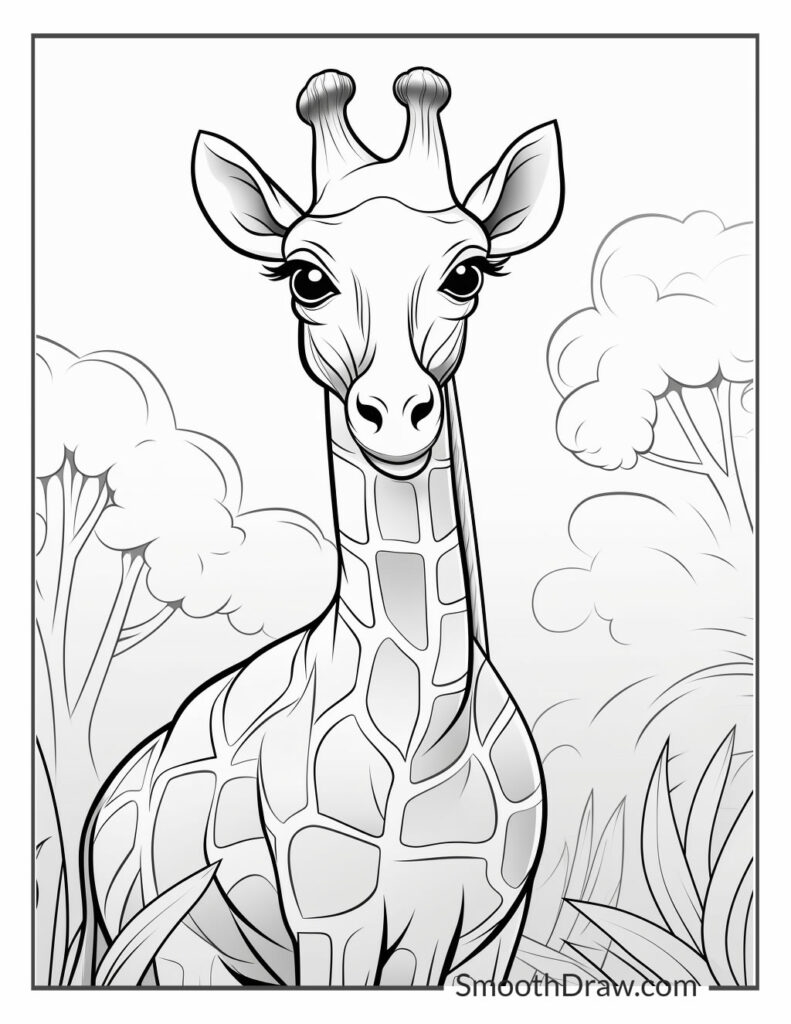 Coloring Sheets Of Giraffes
