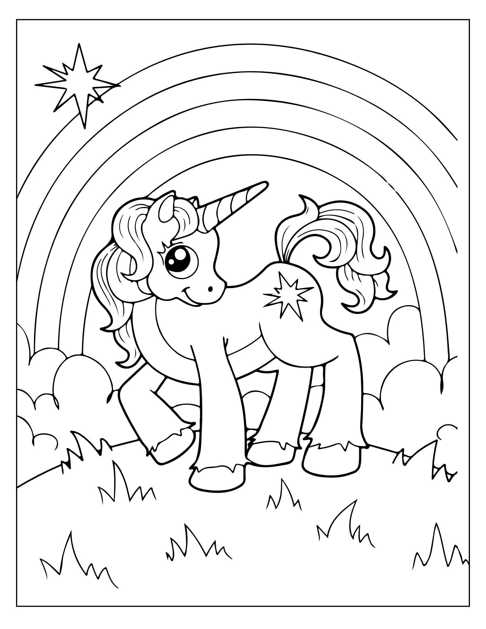 20 Page Rainbow Unicorn Printable Book Kids Coloring Pages Kids Coloring Book Digital Download Not A Physical Product Etsy
