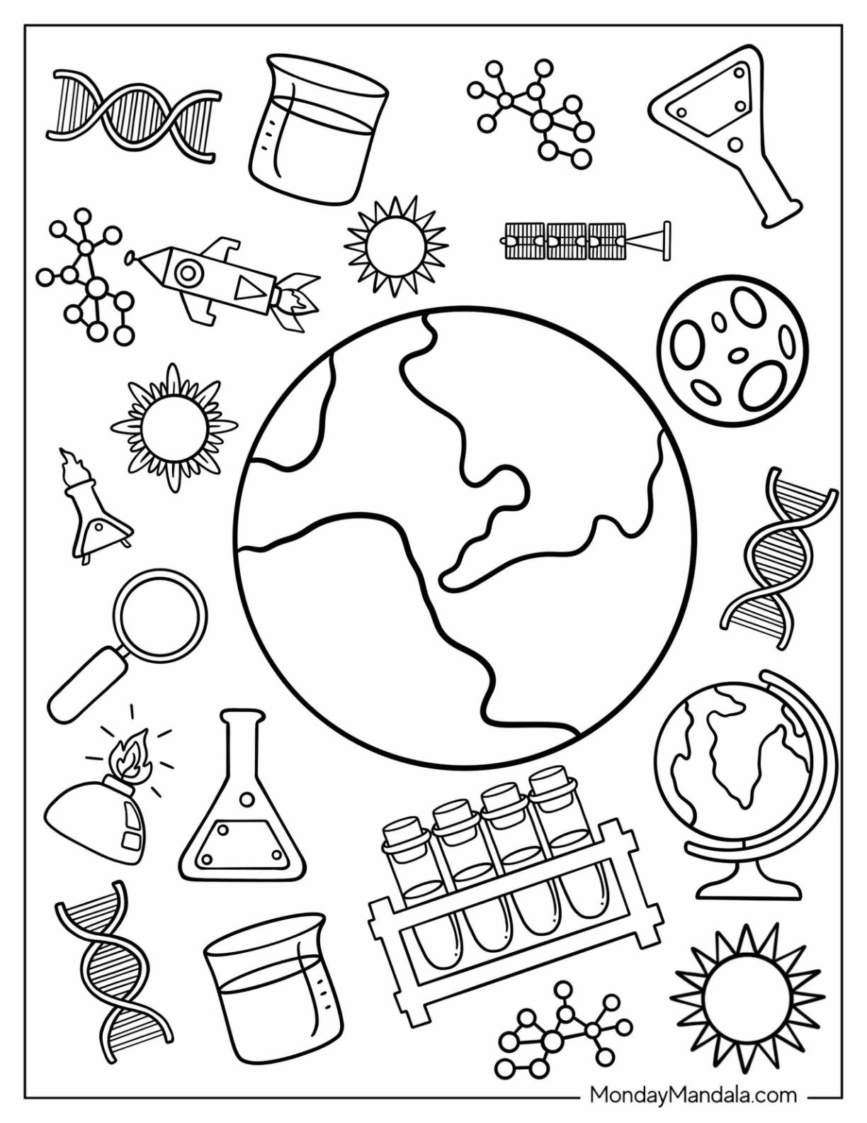 mandala coloring pages science