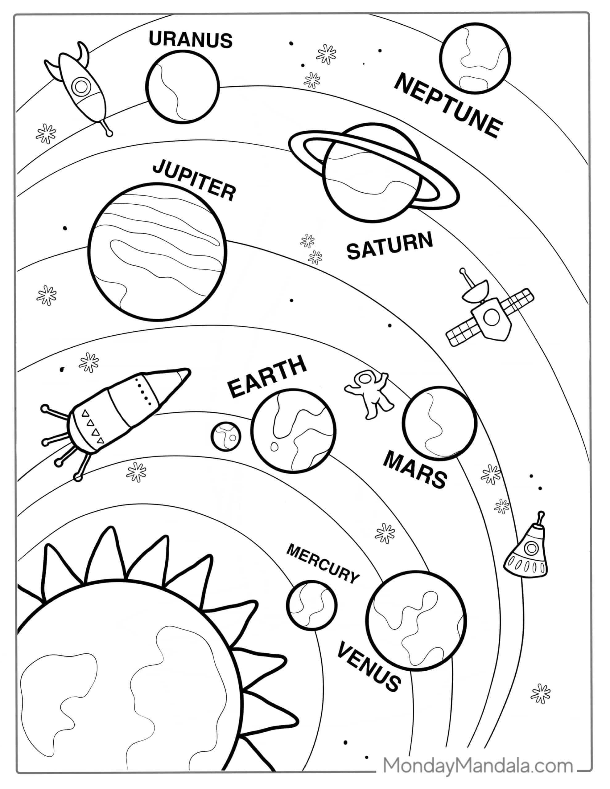 Solar System Coloring Sheet