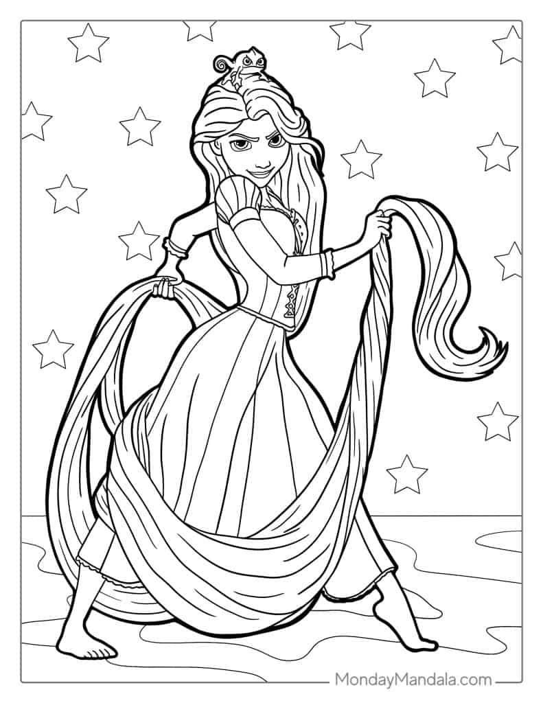 Rapunzel Tangled Colouring Pages
