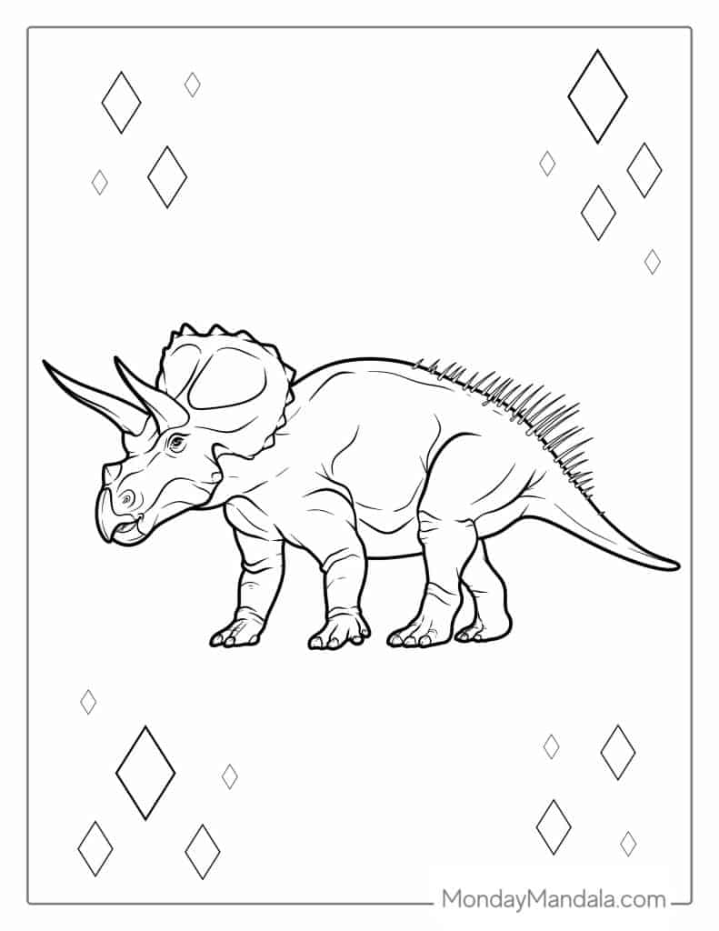 Dinosaur Coloring Pages Triceratops