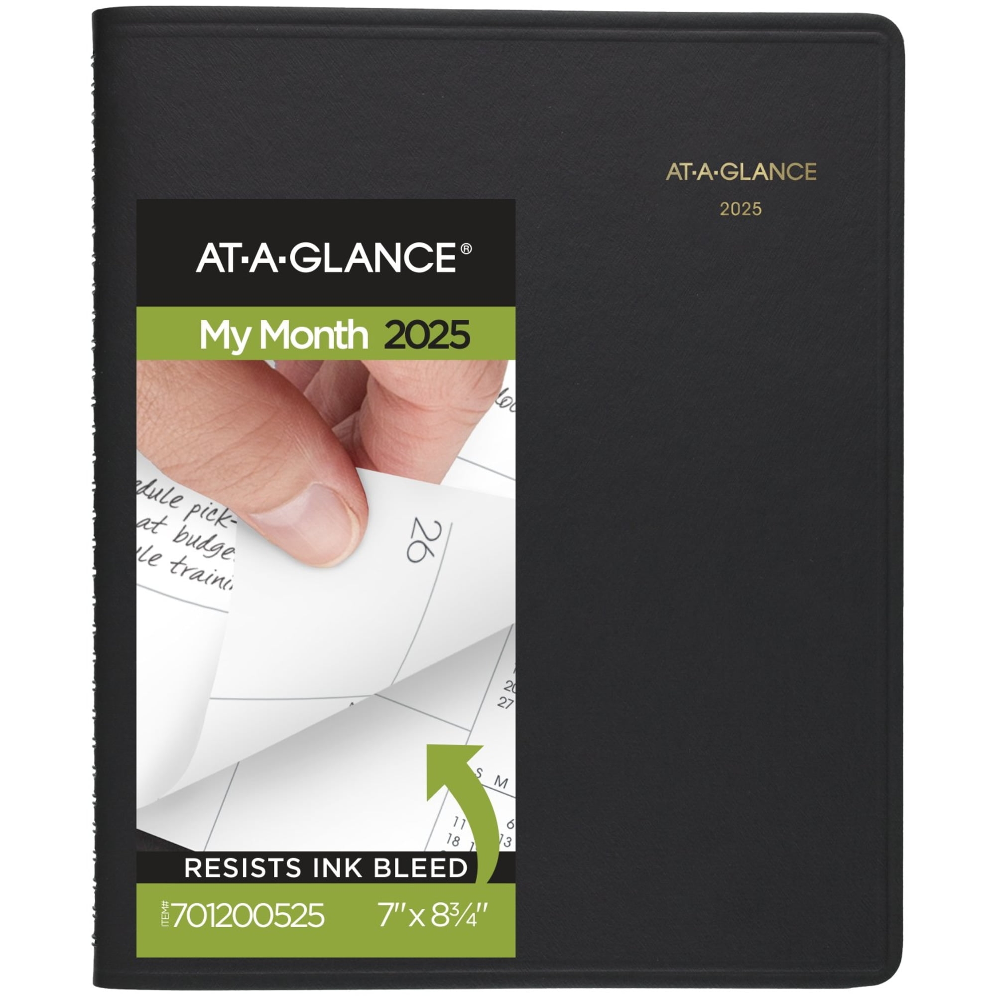 2025 AT A GLANCE Monthly Planner 7 X 8 3 4 Black January To December 7012005 Walmart