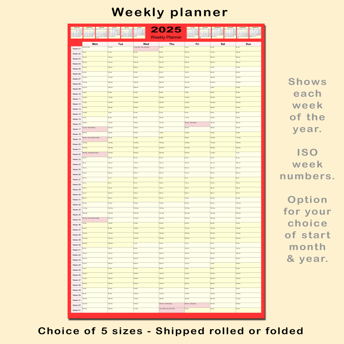 2025 weekly and monthly planner