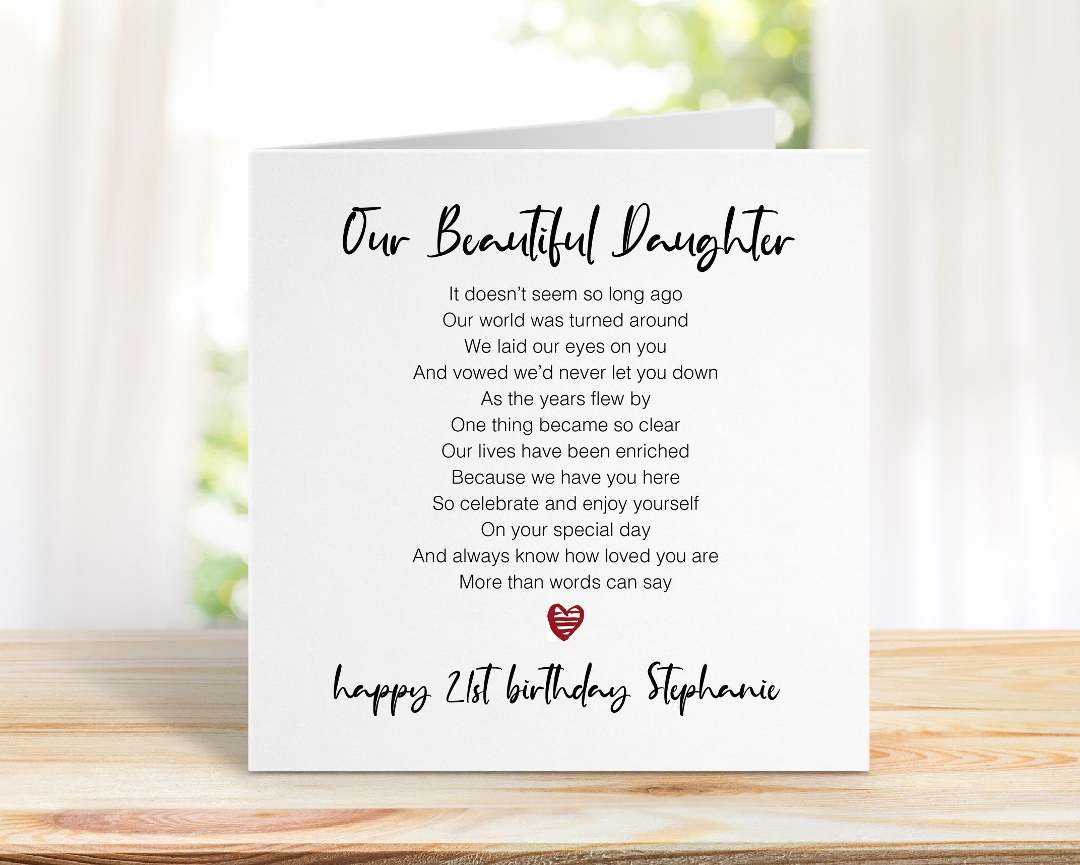 21st Birthday Card For Daughter Personalised Birthday Card Our Beautiful Daughter Twenty First Add Personalised Message Inside 0010 Etsy