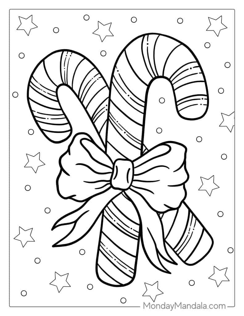 Candy Cane Coloring Sheet