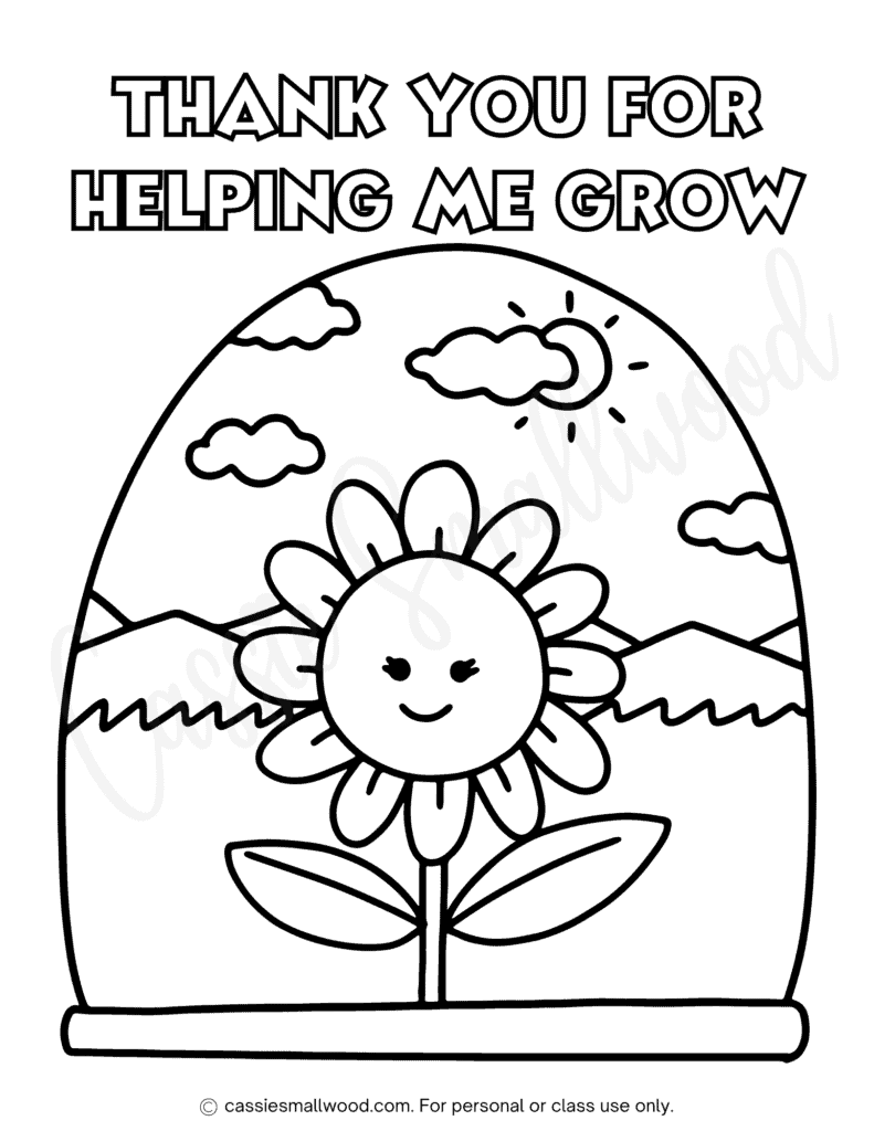 colouring pages thank you