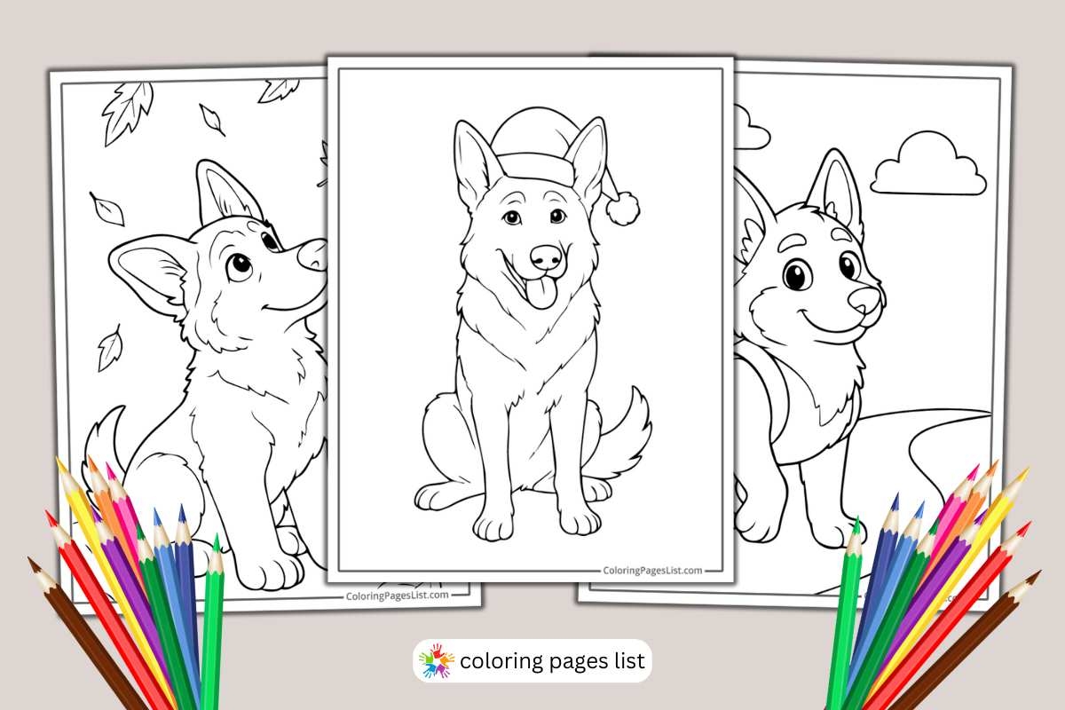 german shepherd dog coloring pages