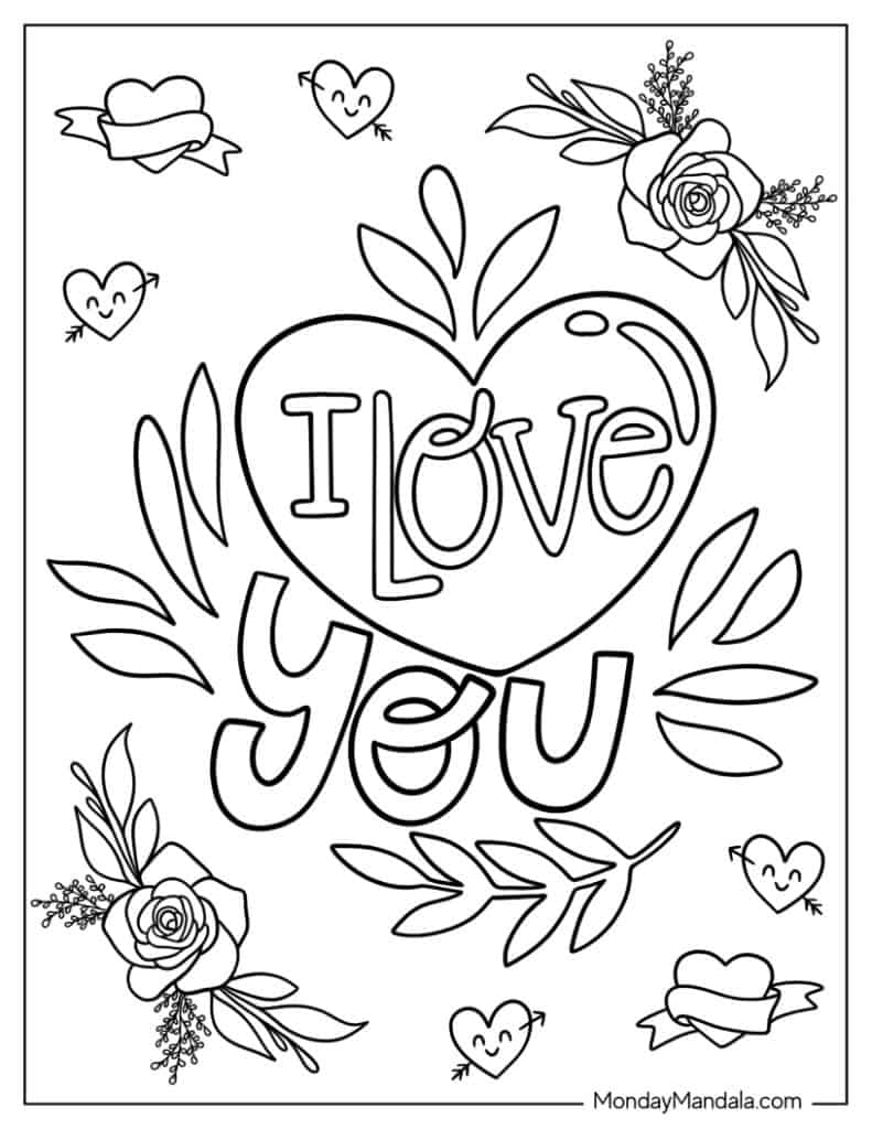 22 I Love You Coloring Pages Free PDF Printables Worksheets Library
