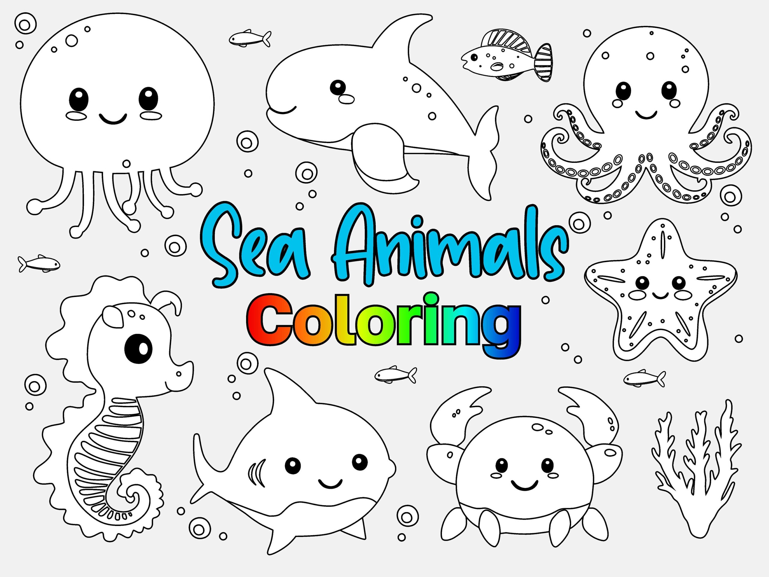sea creatures coloring page