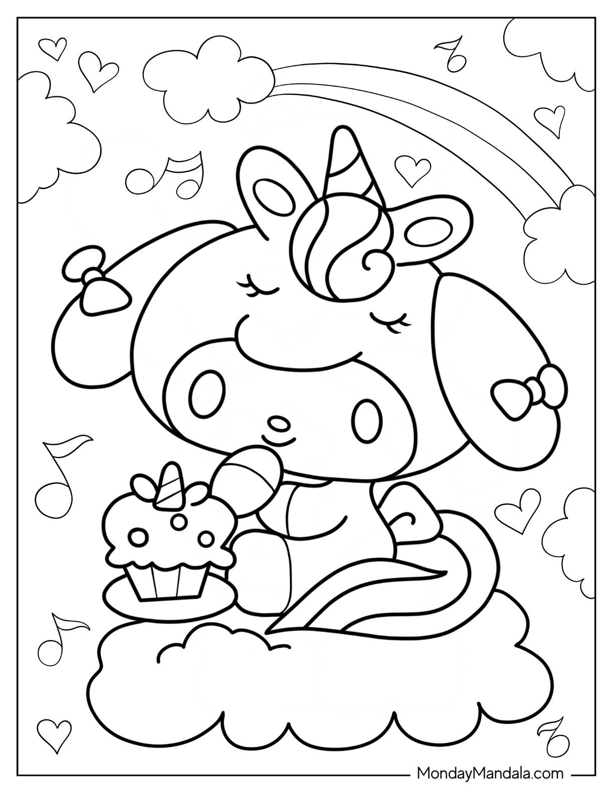 My Melody Colouring Pages