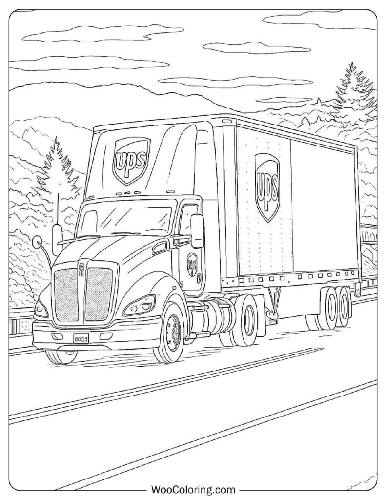 Semi Truck Coloring Page