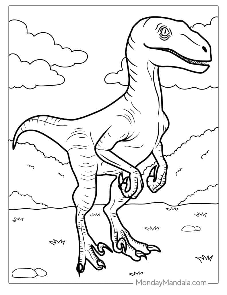 Raptor Dinosaur Coloring Pages