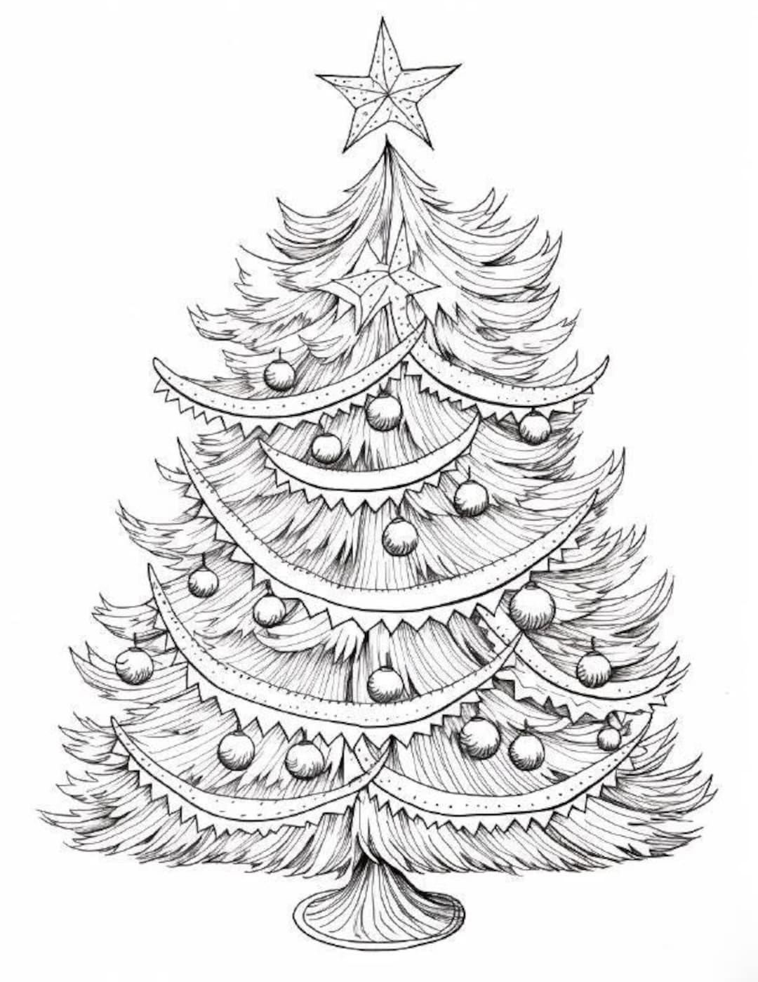 260 Christmas Trees Coloring Pages Adult And Kid Coloring Pages Printable Digital Instant Download PDF Best Selling Item Popular Etsy