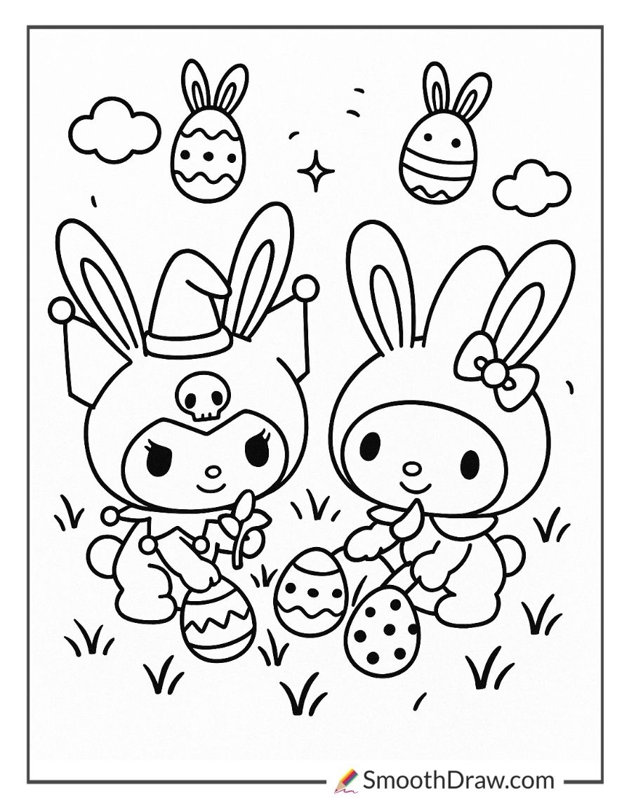 My Melody And Kuromi Coloring Pages