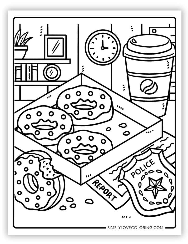 coloring pages of doughnuts