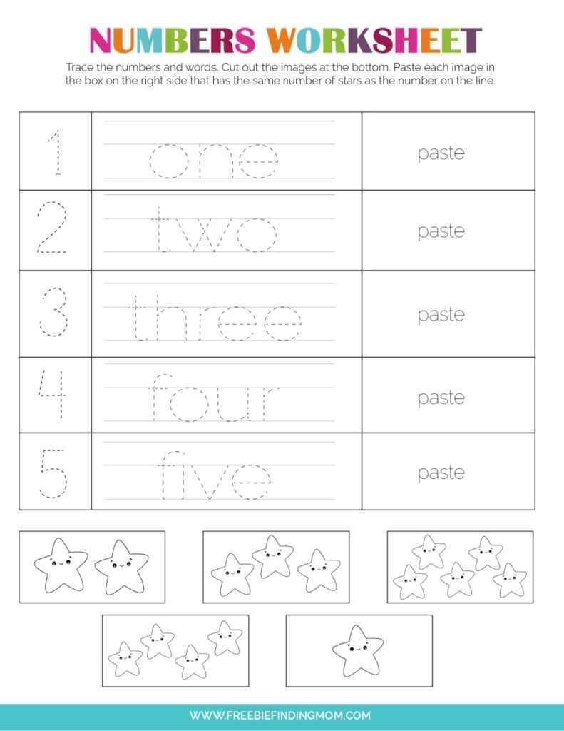 3 Free Preschool Number Worksheets 1 10
