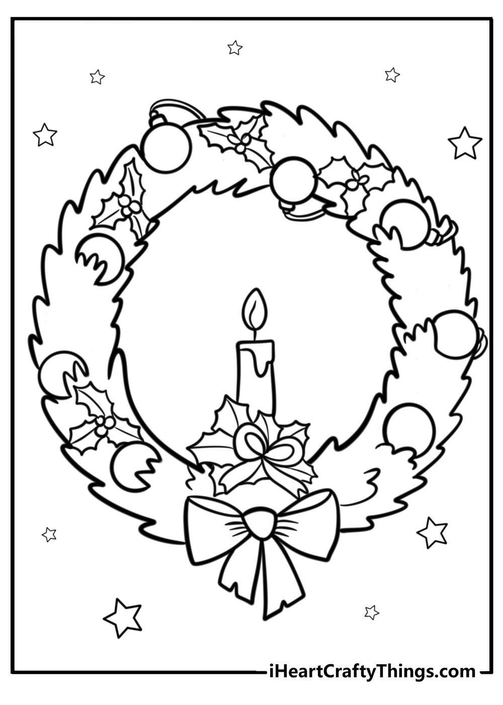 30 Christmas Wreath Coloring Pages 100 Free To Print 