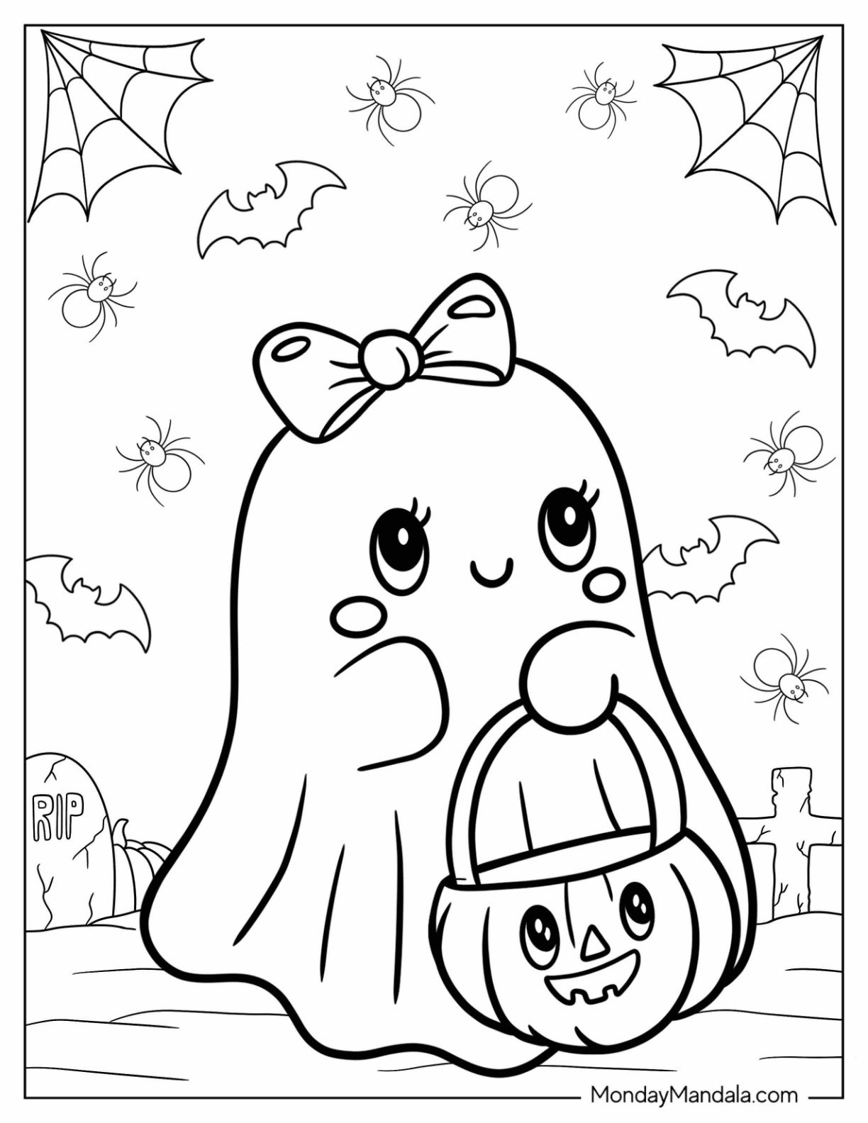 Cute Ghost Coloring Pages