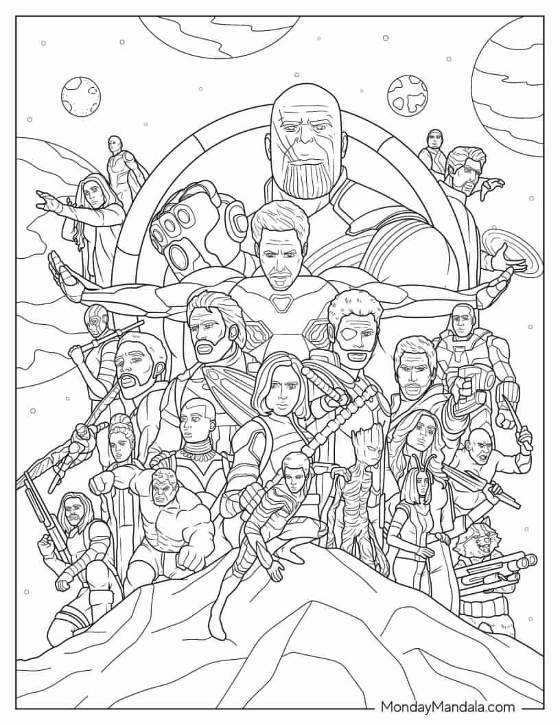 30 Marvel Avengers Coloring Pages Free PDF Printables Worksheets Library