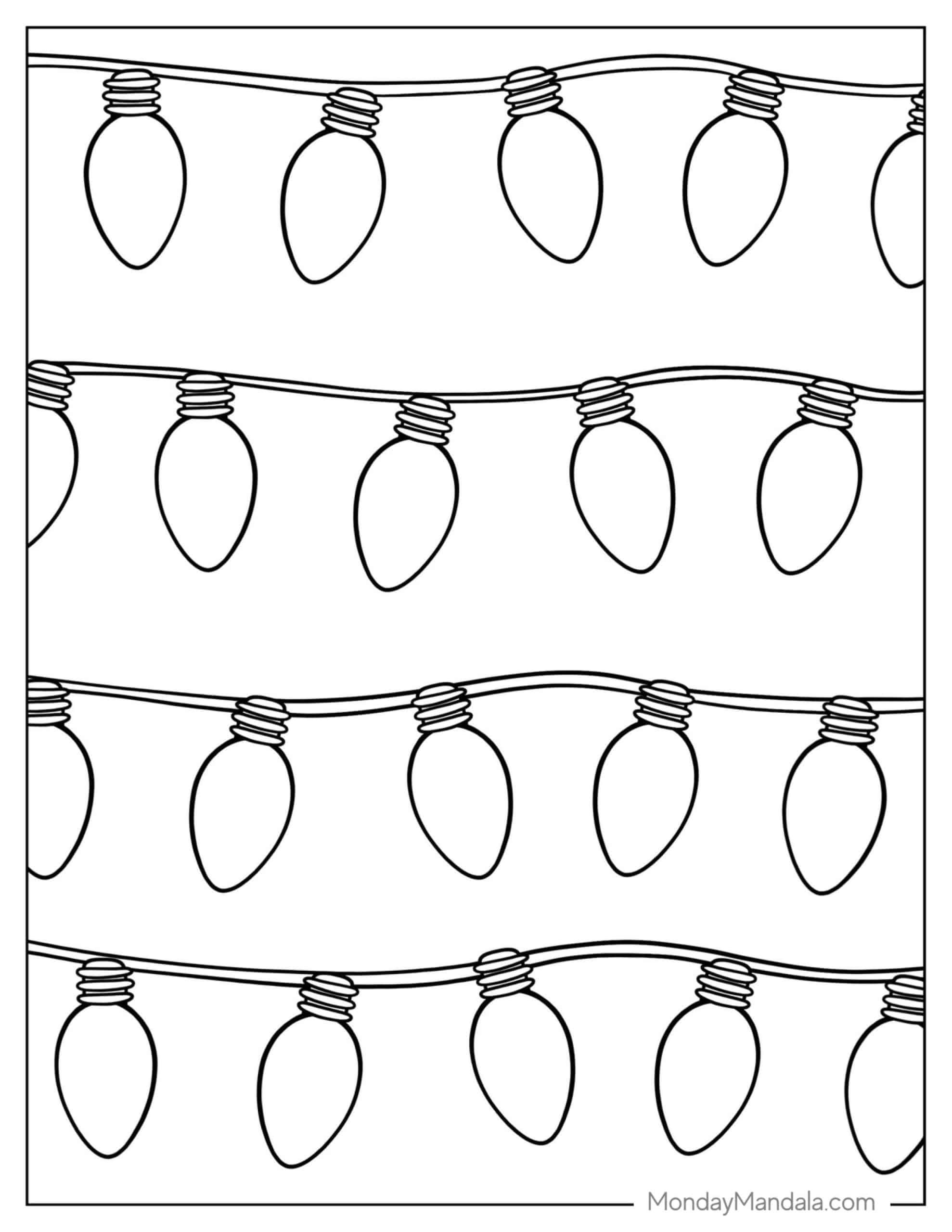 christmas lights coloring page