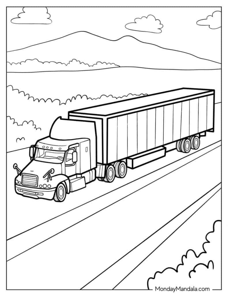 34 Truck Coloring Pages Free PDF Printables 